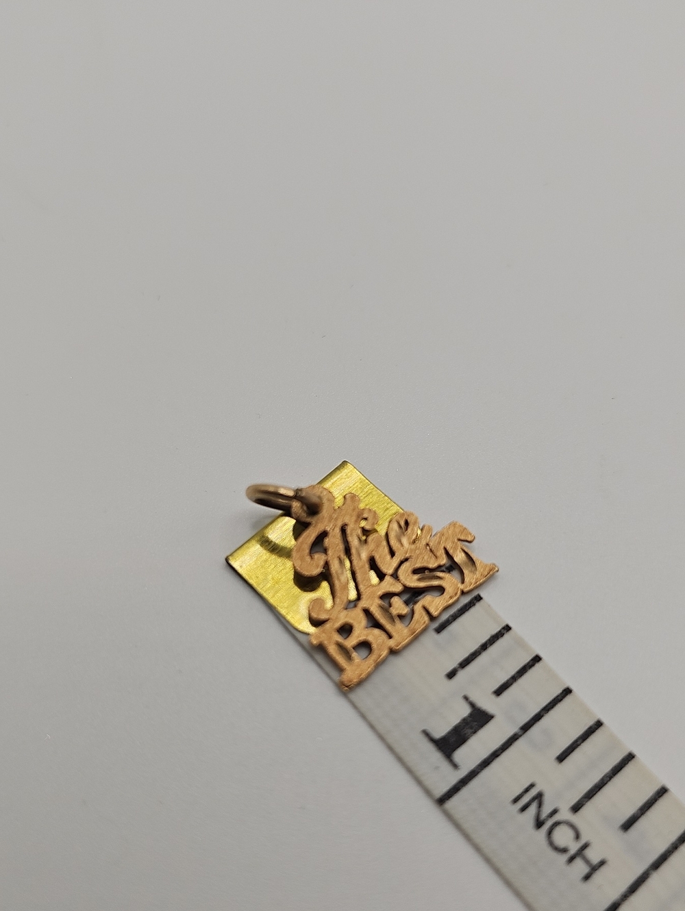 Gold 'The Best' Pendant Charm for Women. 14K .98 Gr - Picture 3 of 6
